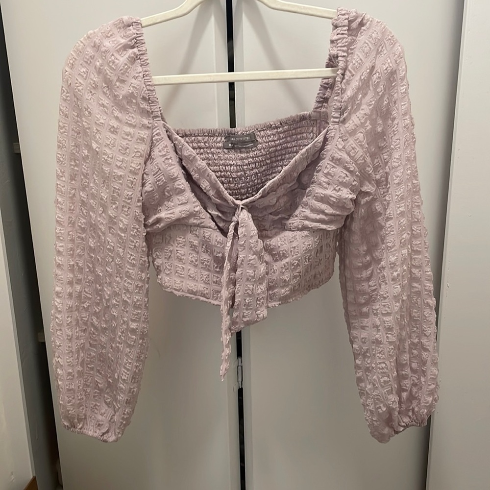 Purple cropped top. Urban outfitters. Stretchy sized medium